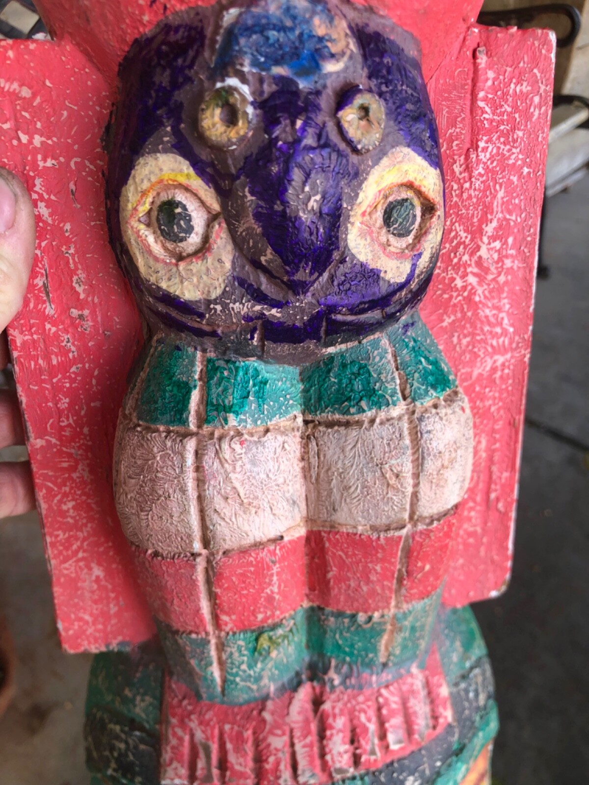 Antique 41" NorthWest Coast Hand Carved Painted Totem Pole