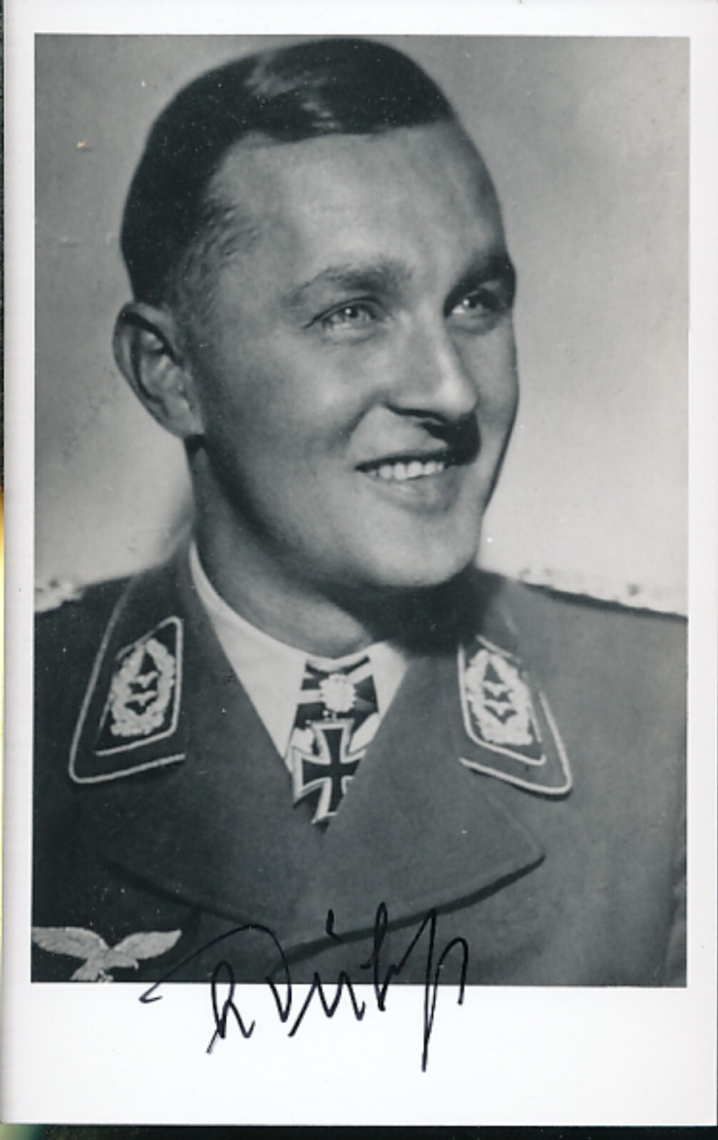 Adolf Dickfeld-Luftwaffe Ace signed photo