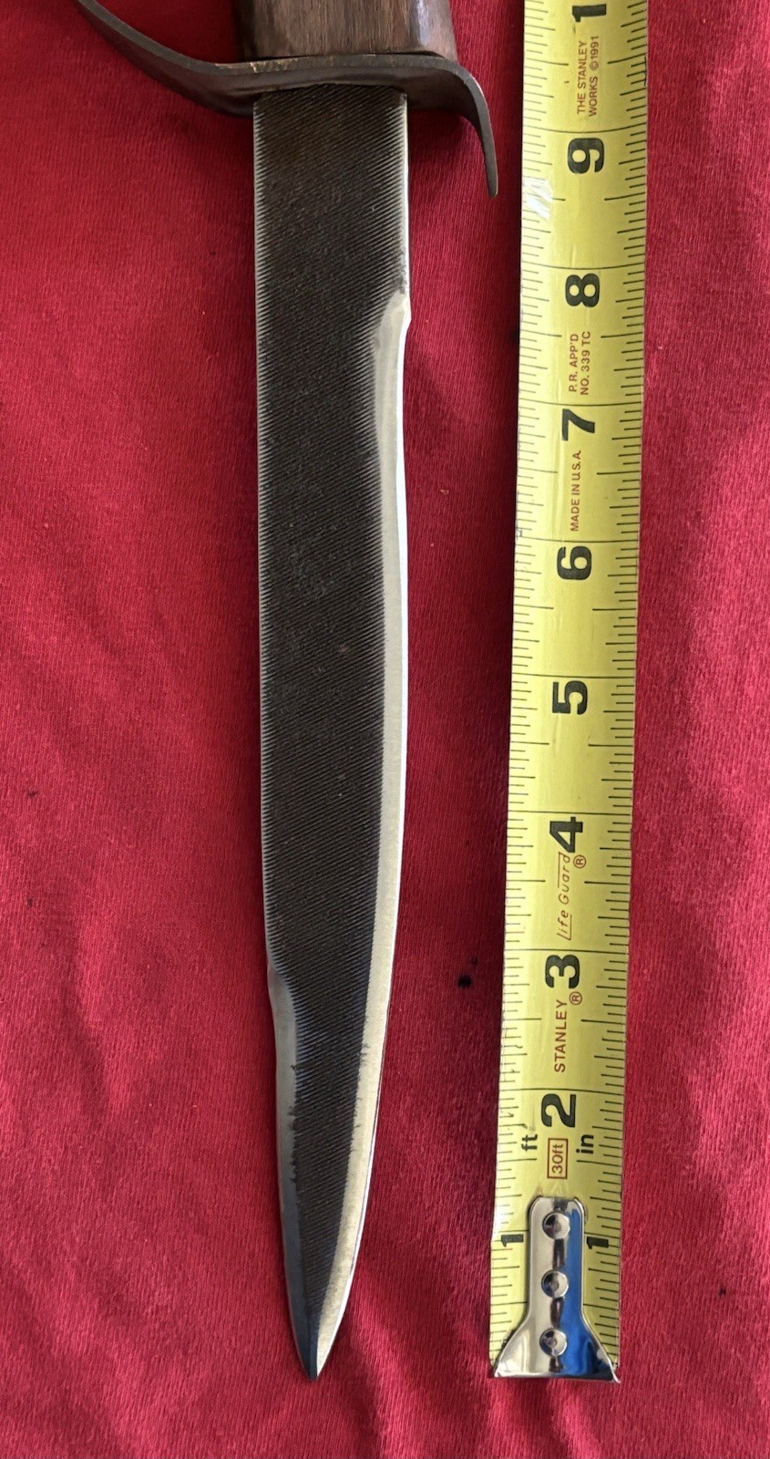 Civil War Reenactment Bowie Knife Brass Handle 9.25 Blade