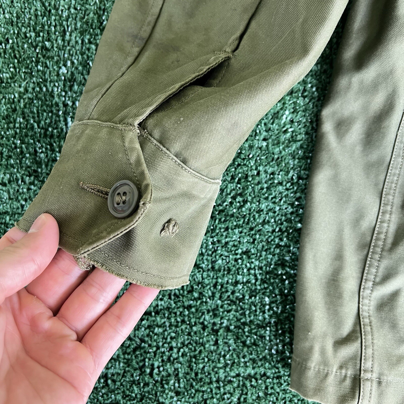 Vintage 50s 60s Korea Vietnam War OG 107 Sateen Jacket Medium Regular Reflective