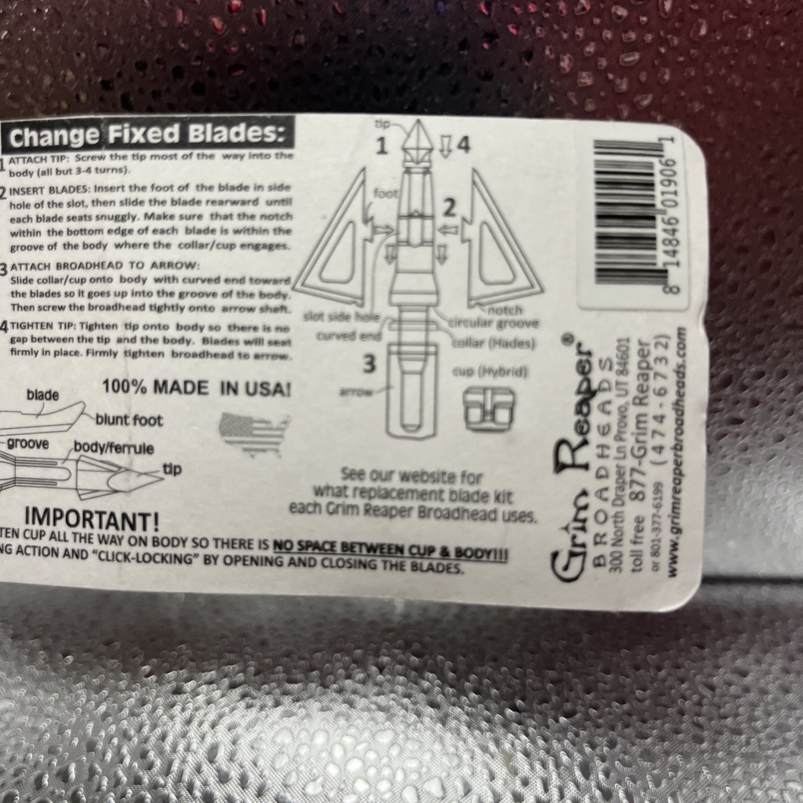 Grim Reaper Razor Tip/Razor Cut Replacement Blades - 85/100gr. - 1906