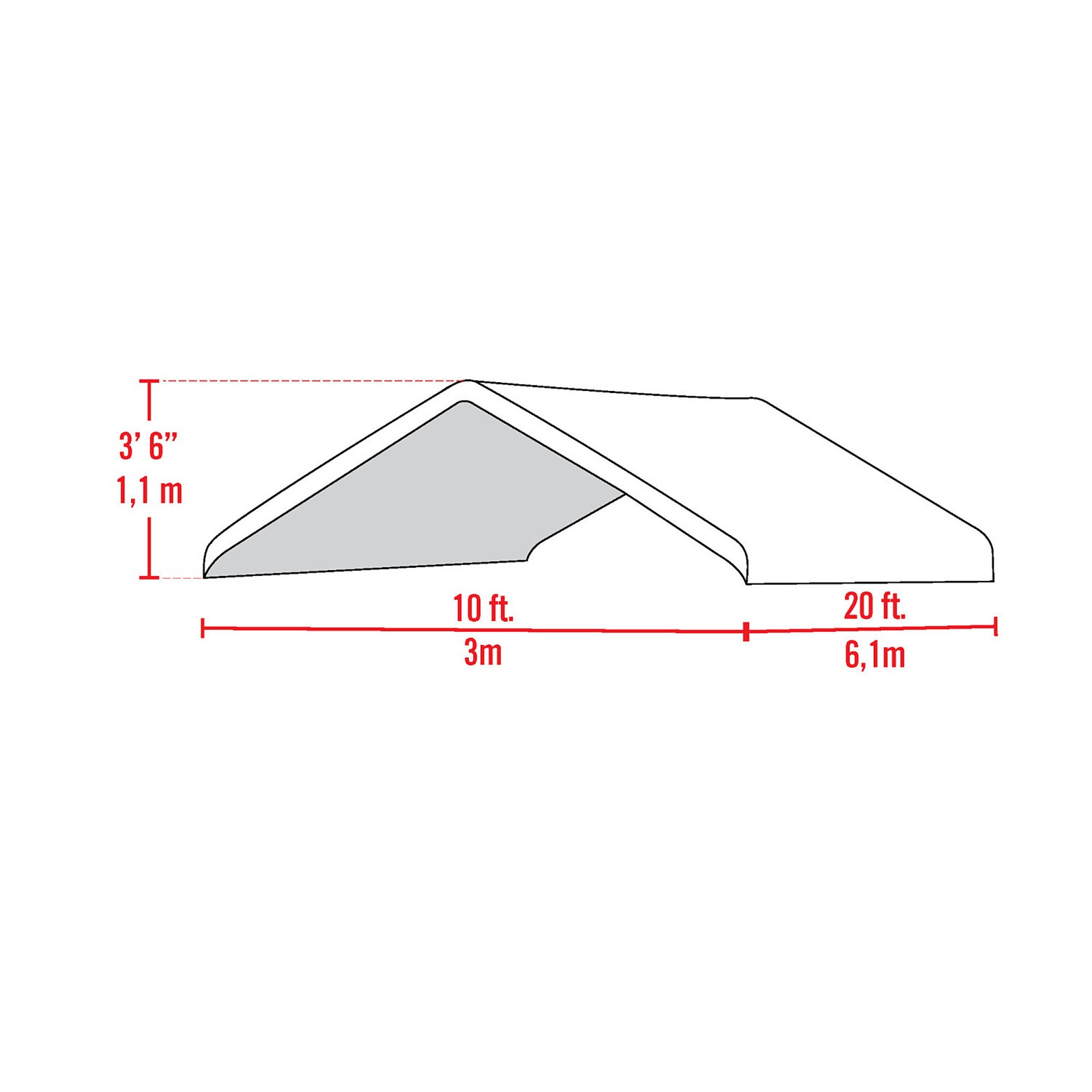 ShelterLogic Replacement Outdoor Canopy Tent Top,White, 20ft. x 10ft., Model#