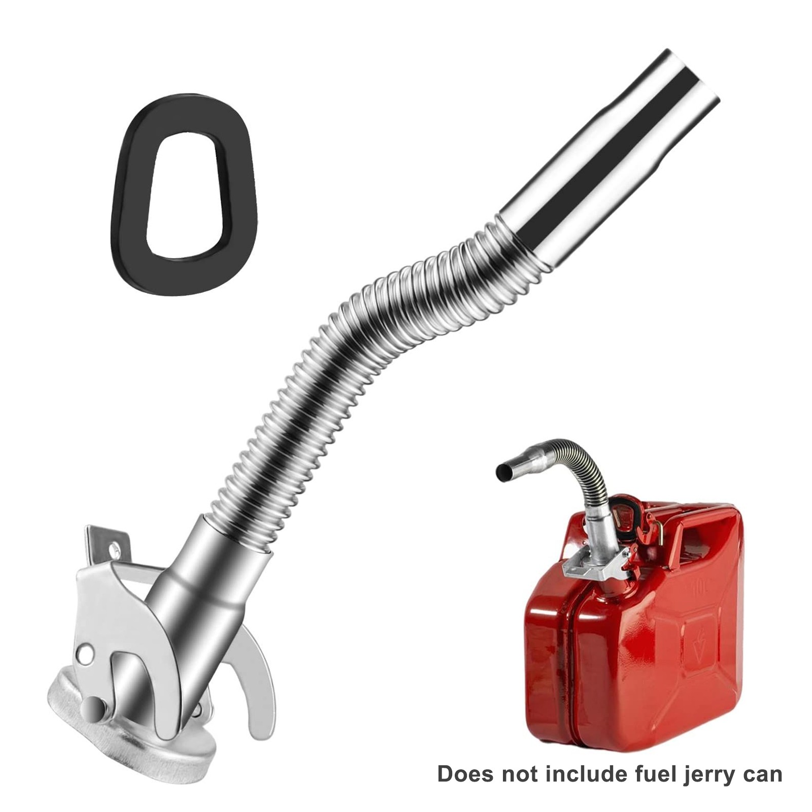 Stainless Steel Gas Can Spout w/ Nozzle 29.5cm Flexible for Jerry Can 5L 10L 20L