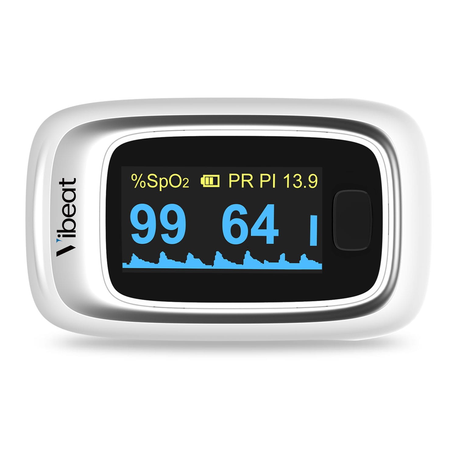Vibeat PO6C Finger Pulse Oximeter w Alarm, Check SpO2 Heart Rate Perfusion Index