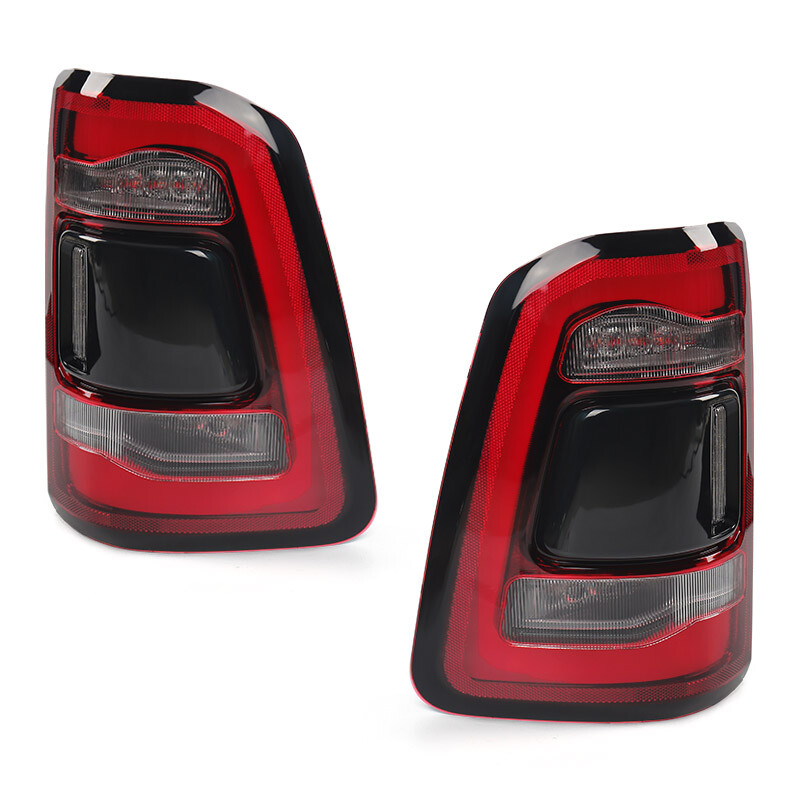 Pair w/ Blind Spot LED Tail Lights For 2019-2023 Dodge RAM 1500 Red Lamps LH RH
