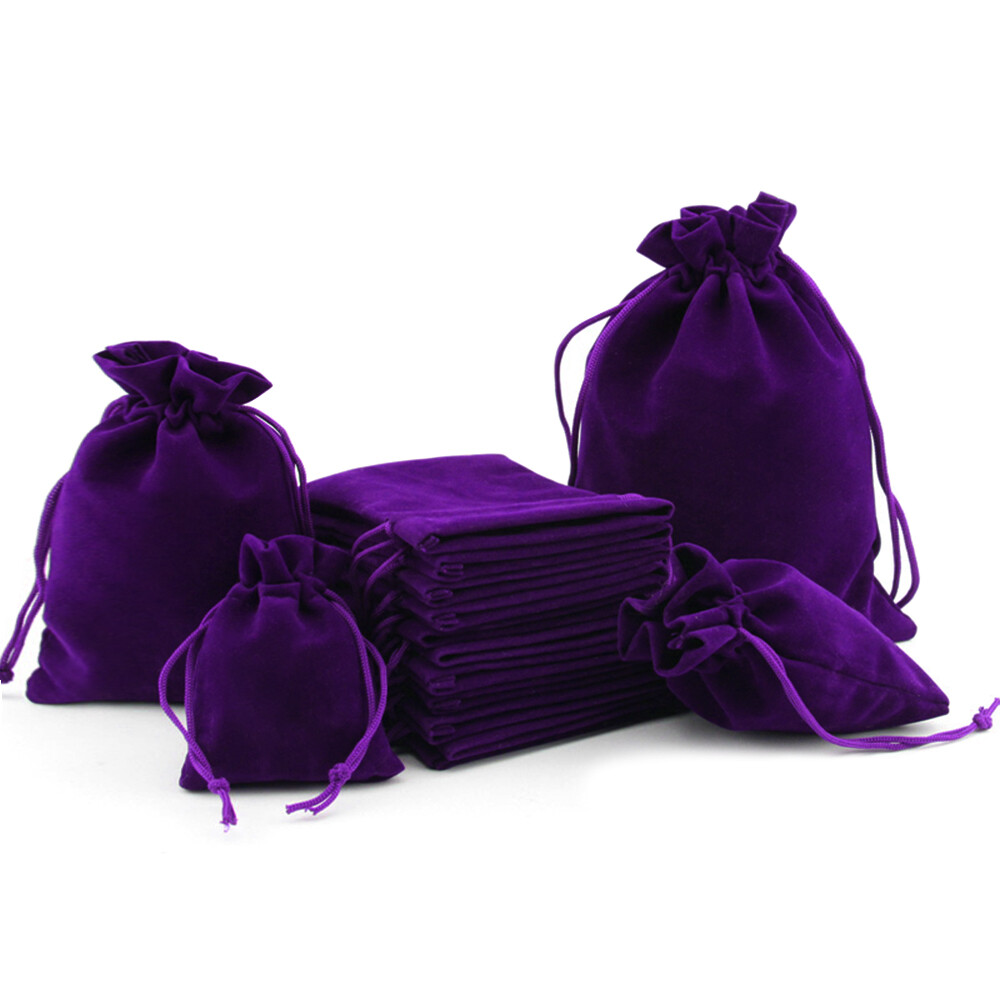 25-100 Velvet Drawstring Pouch Jewelry Baggie Ring Party Wedding Gift Bag Set