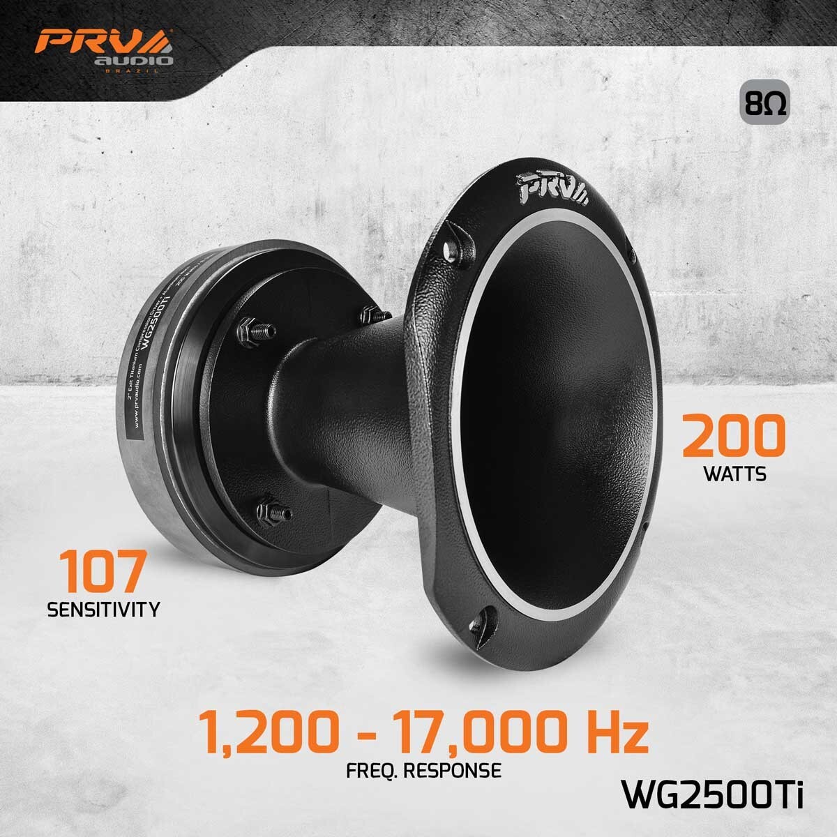 PRV Audio WG2500Ti 2" Titanium Compression Driver + WG14-50CR Horn Pro 200 Watts