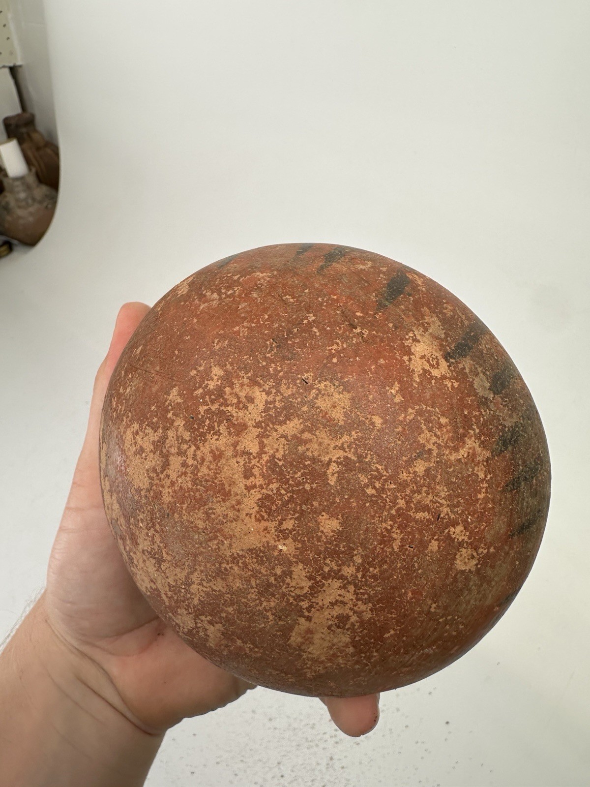 Pre Columbian Mayan? Painted Pottery Earthenware Bowl Jar Genuine 500BC-1200AD