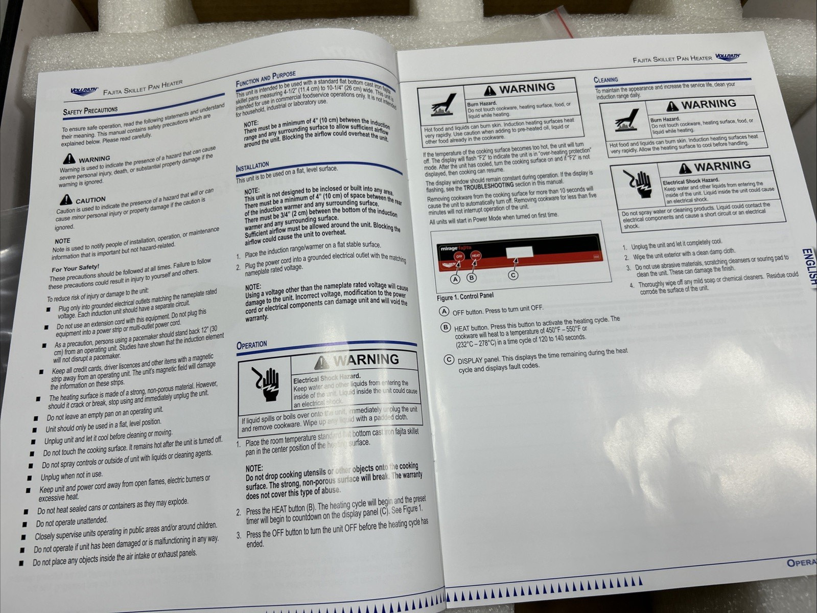 Vollrath Mirage Fajita 59510F Commercial Grade Induction Griddle Heater 1440W