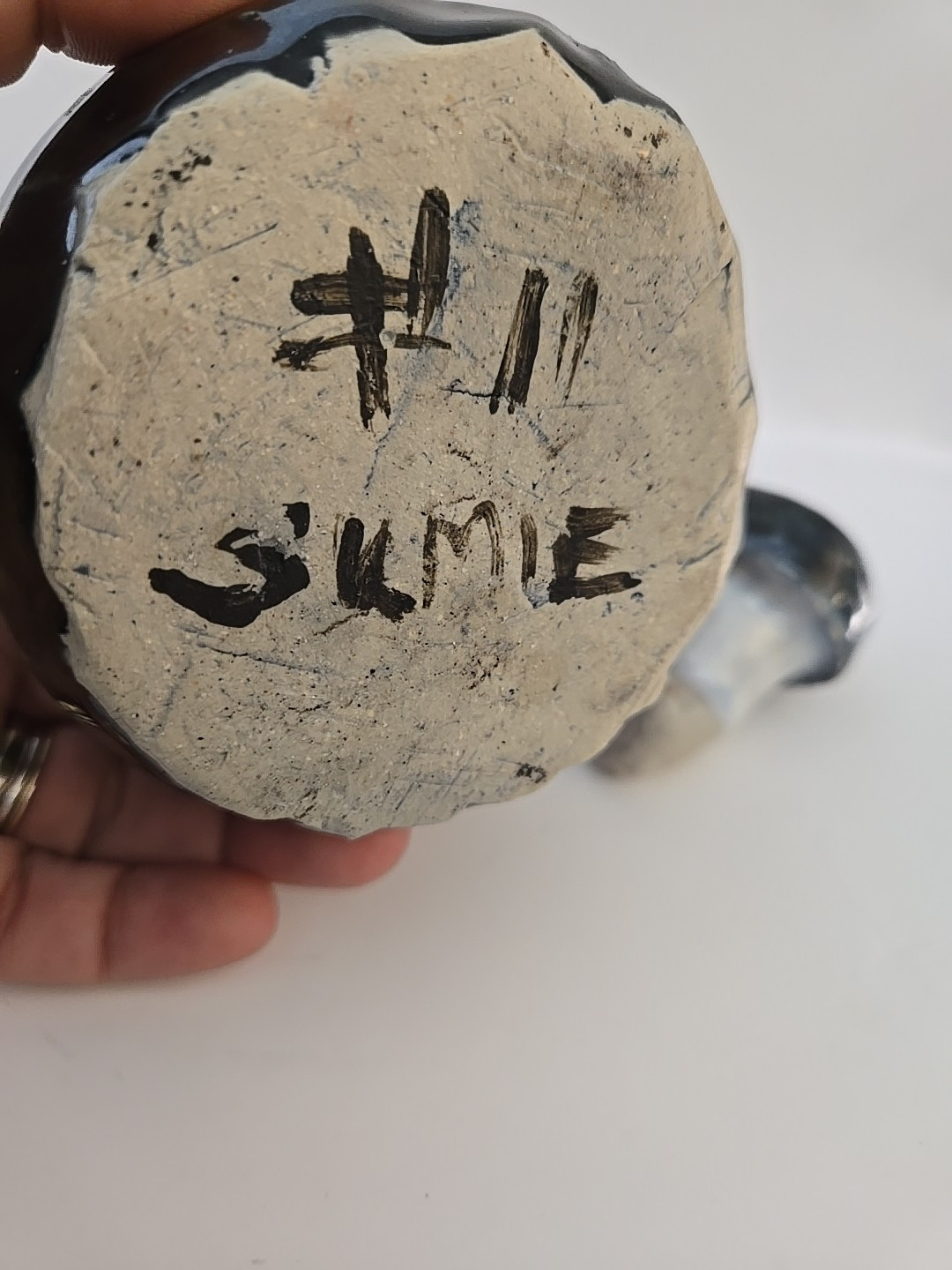 Vintage Japanese Sake Bottle with Lid, Stoneware Pottery