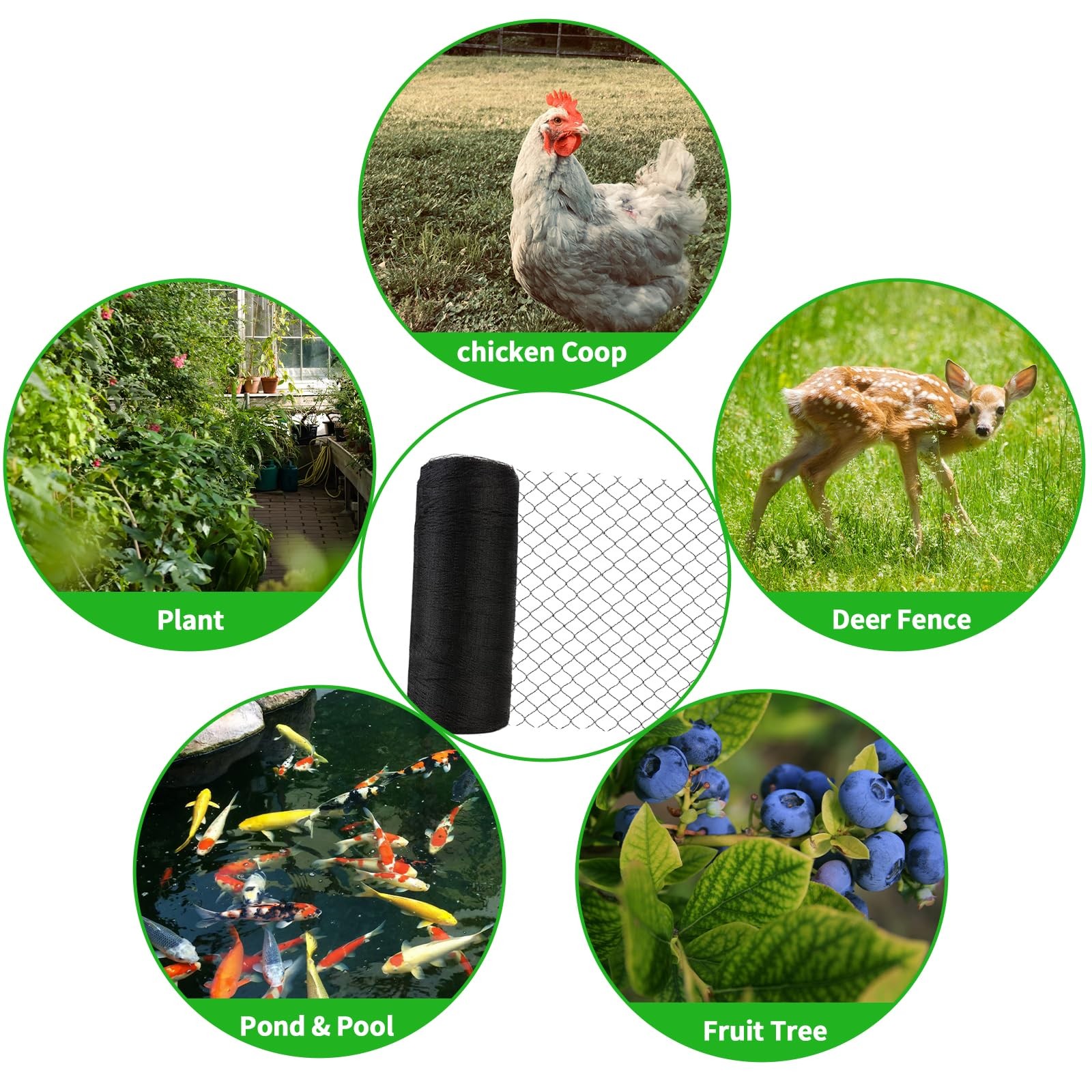 Woven Bird Netting 30x30 FT 1/2 Inch Mesh Heavy Duty Garden Pest Barrier