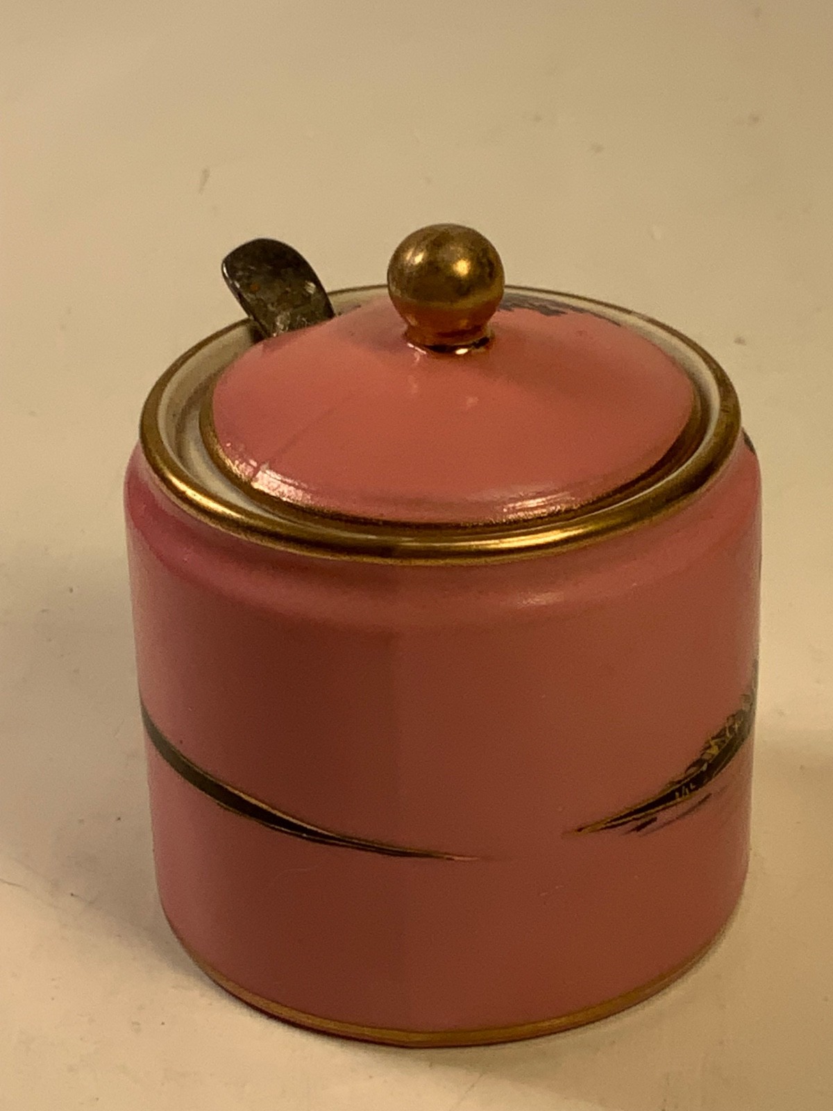 RARE Antique Noritake "M" Morimura Hand Painted Pink & Gold Comdiment Set & Tray