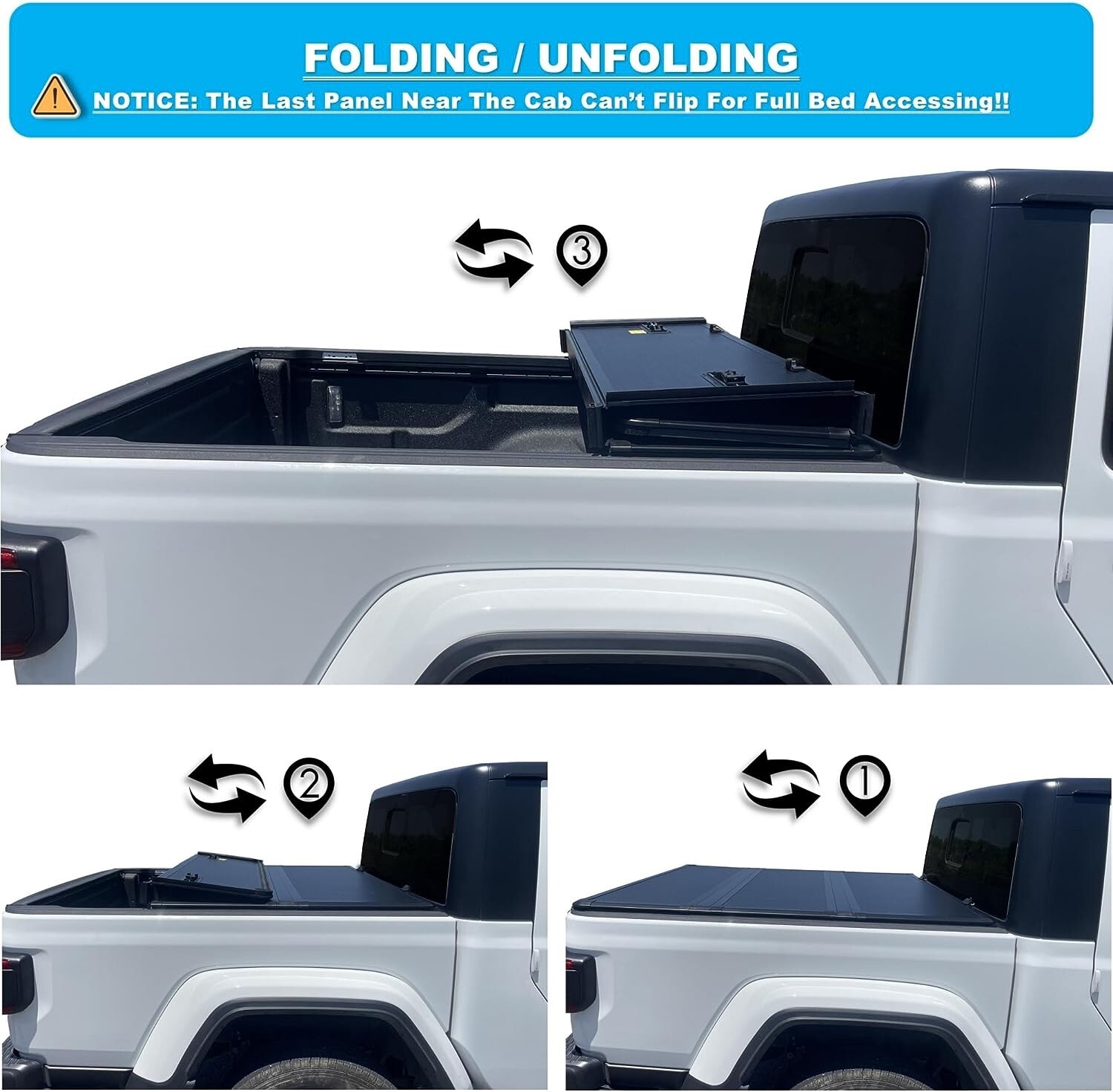 Hard Tri-Fold Tonneau Cover For 03-24 Dodge Ram 1500 2500 3500 6.4FT Truck Bed