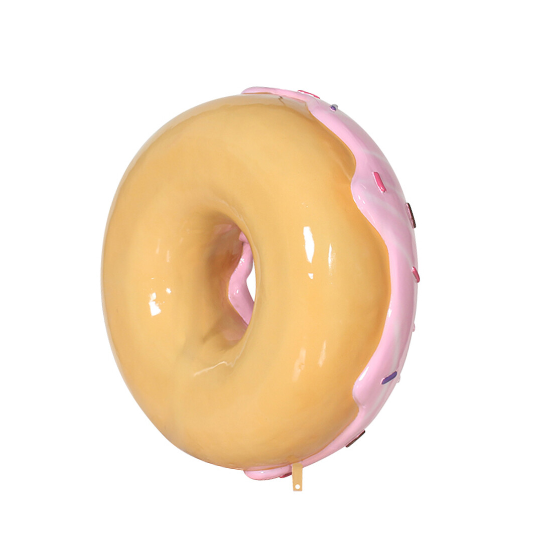 Donut Statue Large Sculpture Hanging Pink Donuts w/ Sprinkles Indoor & Out 30"
