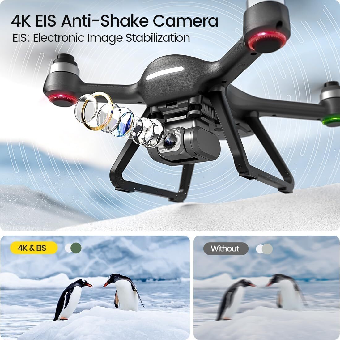 Holy Stone HS700E Brushless 4K UHD Drone with EIS Camera GPS 5GHz FPV Quadcopter