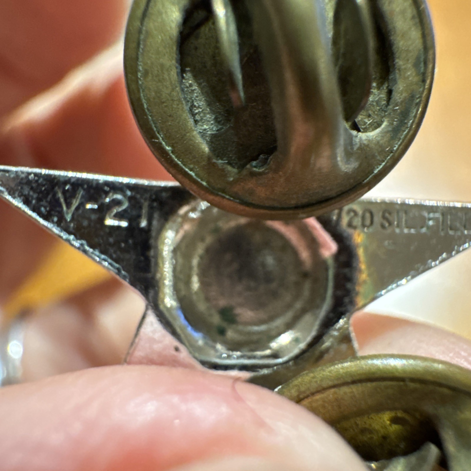 RARE! US Army Brigadier General Rank Silver Insignia Pin w/Brass Backings