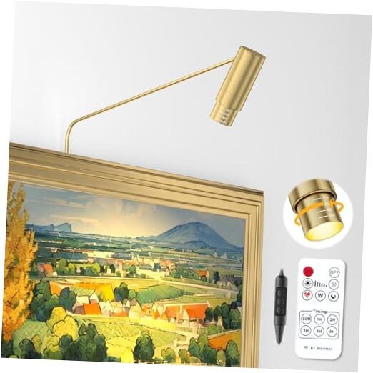 Zoomable Picture Light Spotlight,Plug in LED Picture Lights for 1 Pack Gold