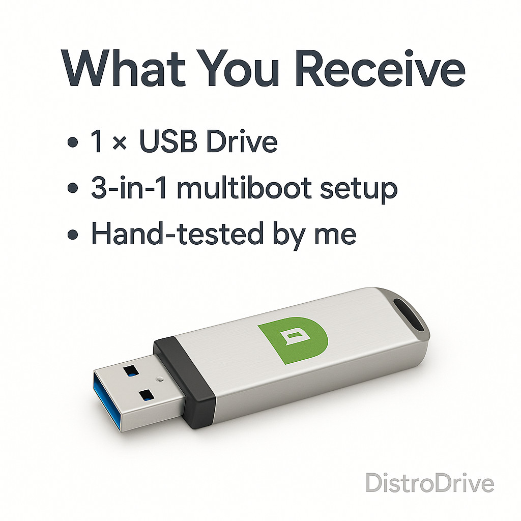 3-in-1 Linux Bootable USB Ubuntu 24.04.3 Mint 22.2 Cinnamon Zorin Revive Old PC