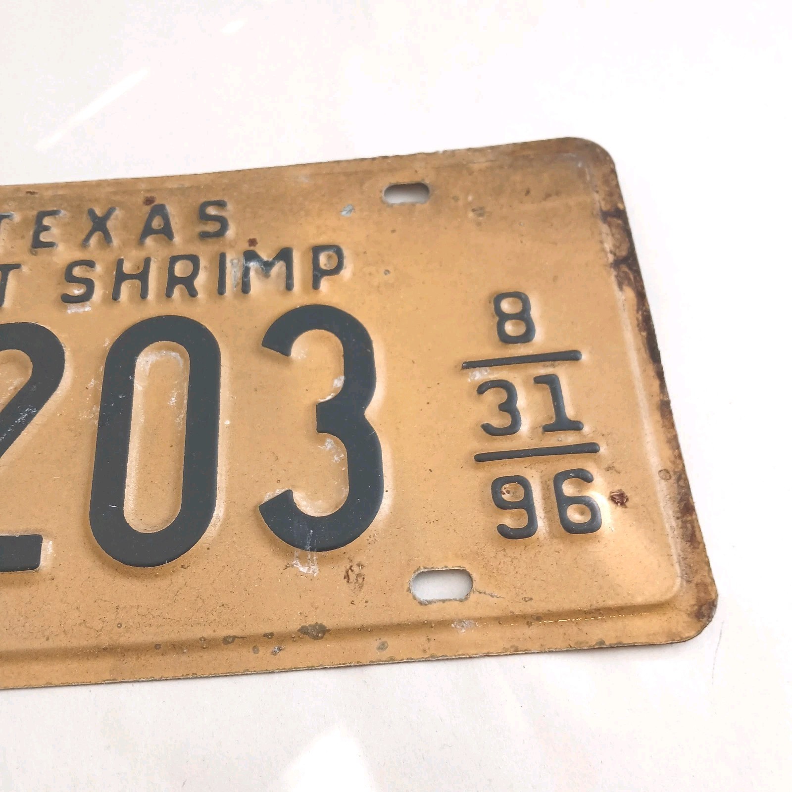 Vintage Texas Bait Shrimp Permit Nautical Boat License Plate