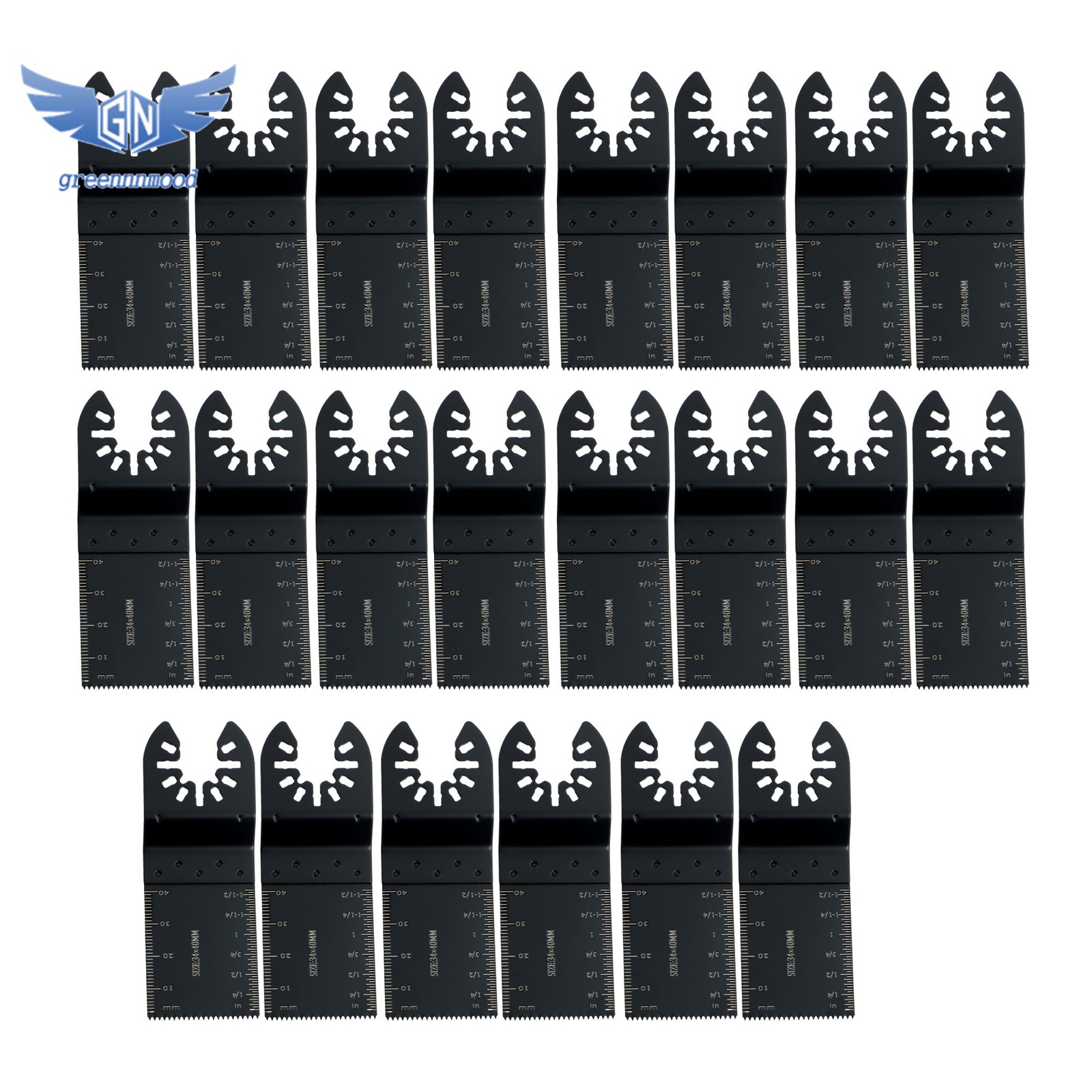 50Pack Titanium Oscillating & Curved Edge Oscillating Saw Blades for Metal Wood