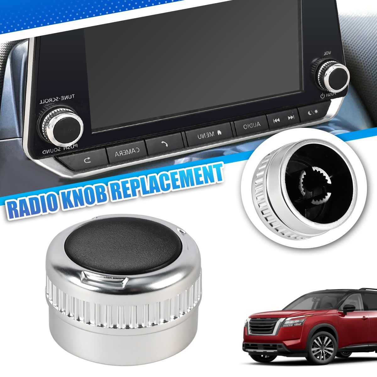 Radio Control Knob Tuner Button Carplay For Nissan Altima Rogue Sentra Versa 19+