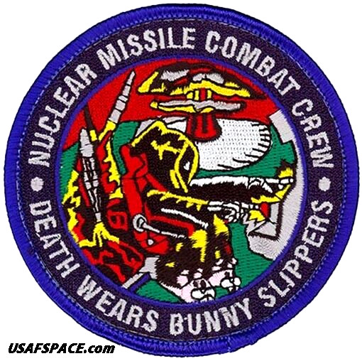 USAF 10TH MS- DEATH WEARS BUNNY SLIPPERS-NUCLEAR MISSILE COMBAT CREW- ICBM PATCH