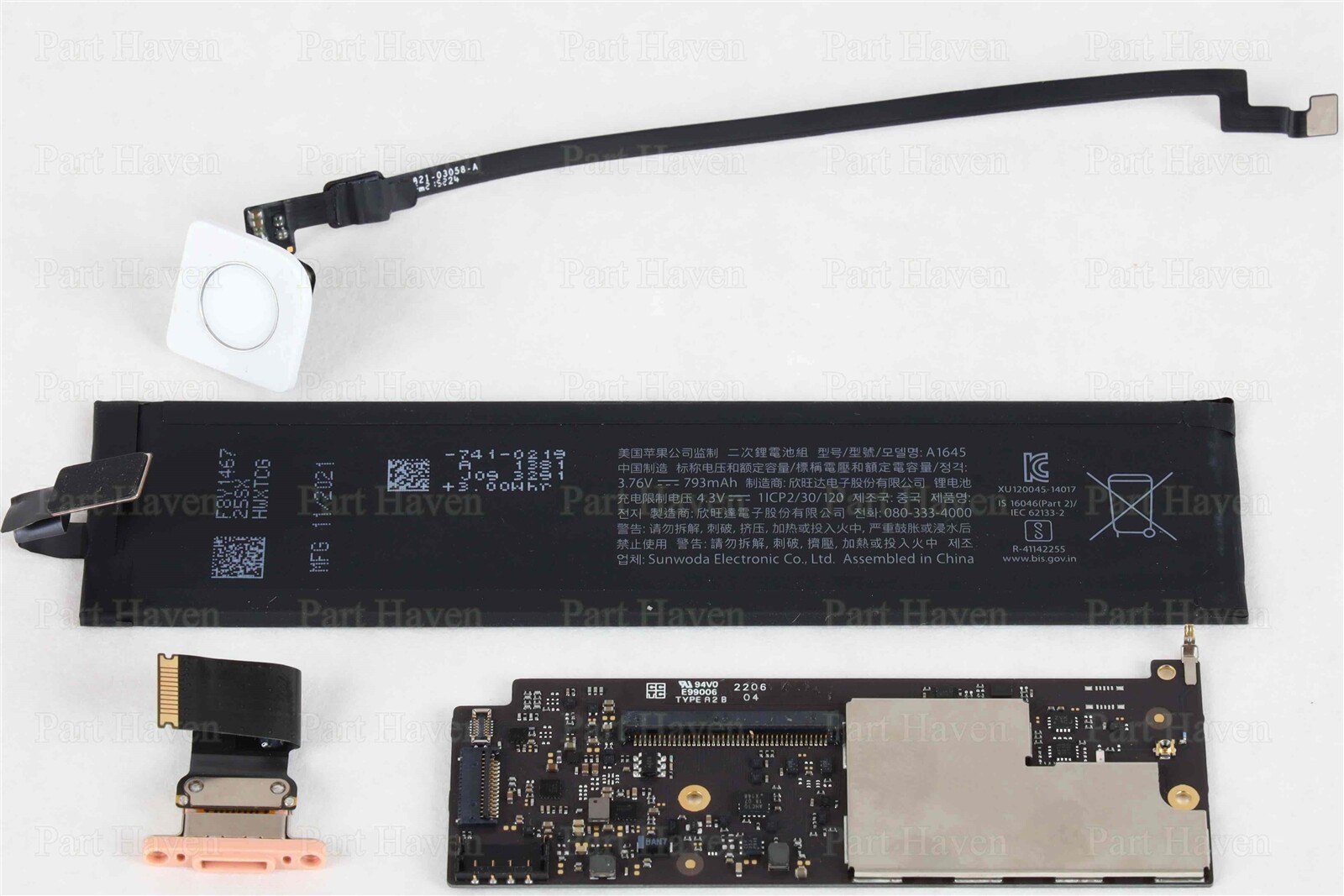 Magic Keyboard || Touch ID Sensor || Control Board || Lighting port || Battery