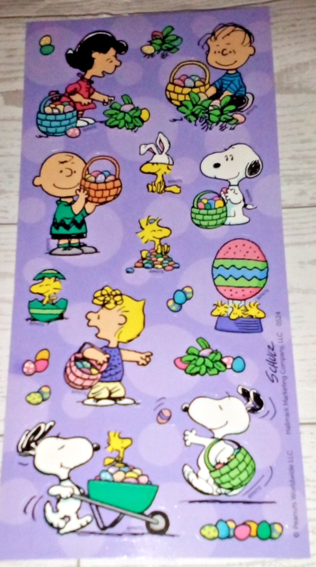 Peanuts Snoopy Stickers Sheet Easter Hallmark Scrapbooking