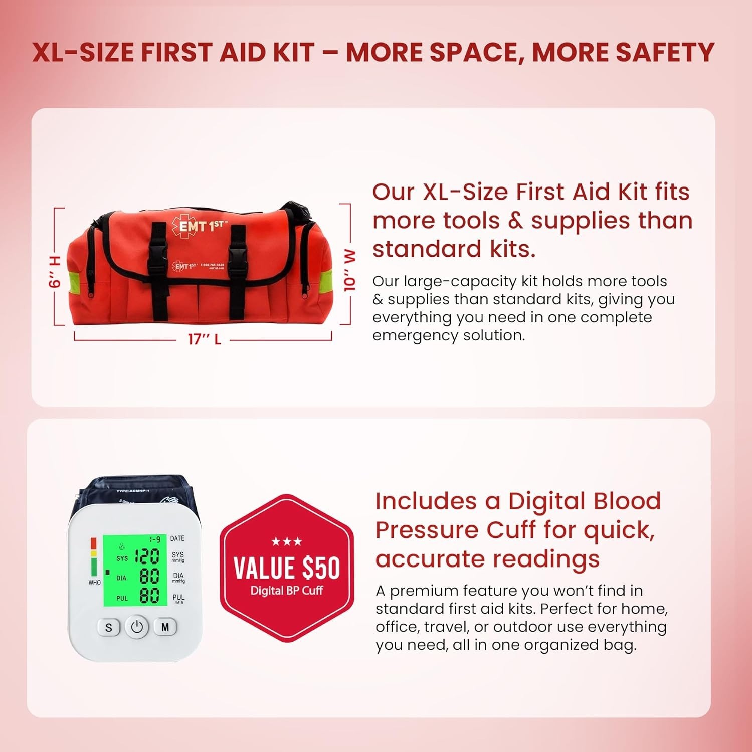 EMT 1st Emergency Responder First Aid Kit | Medical Trauma Bag for Disaster Prep