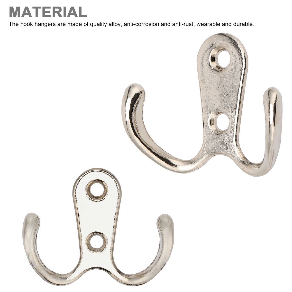 10/20pcs Heavy Duty Double Prong Coat Hooks Wall Mounted Retro Robe Hat Clothes