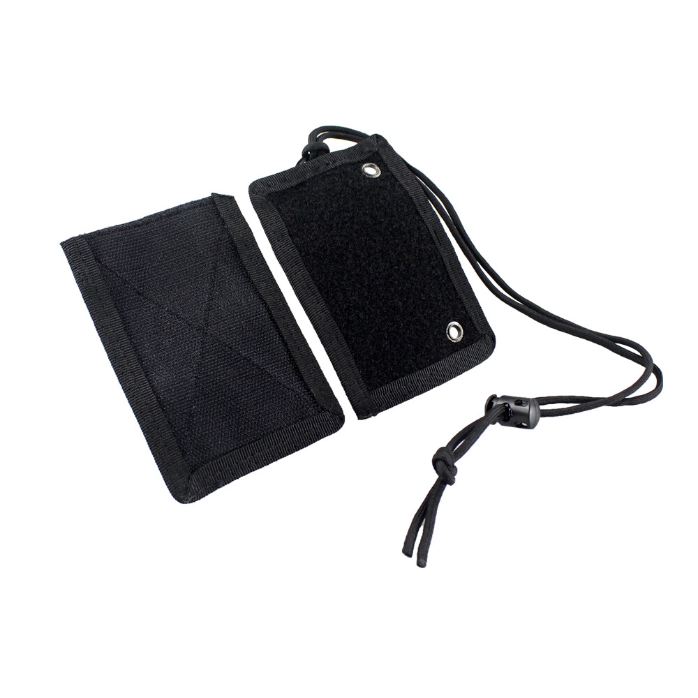 Tactical ID Card Holder Organizer Hook&Loop Patch Badge Holder with Neck Lanyard