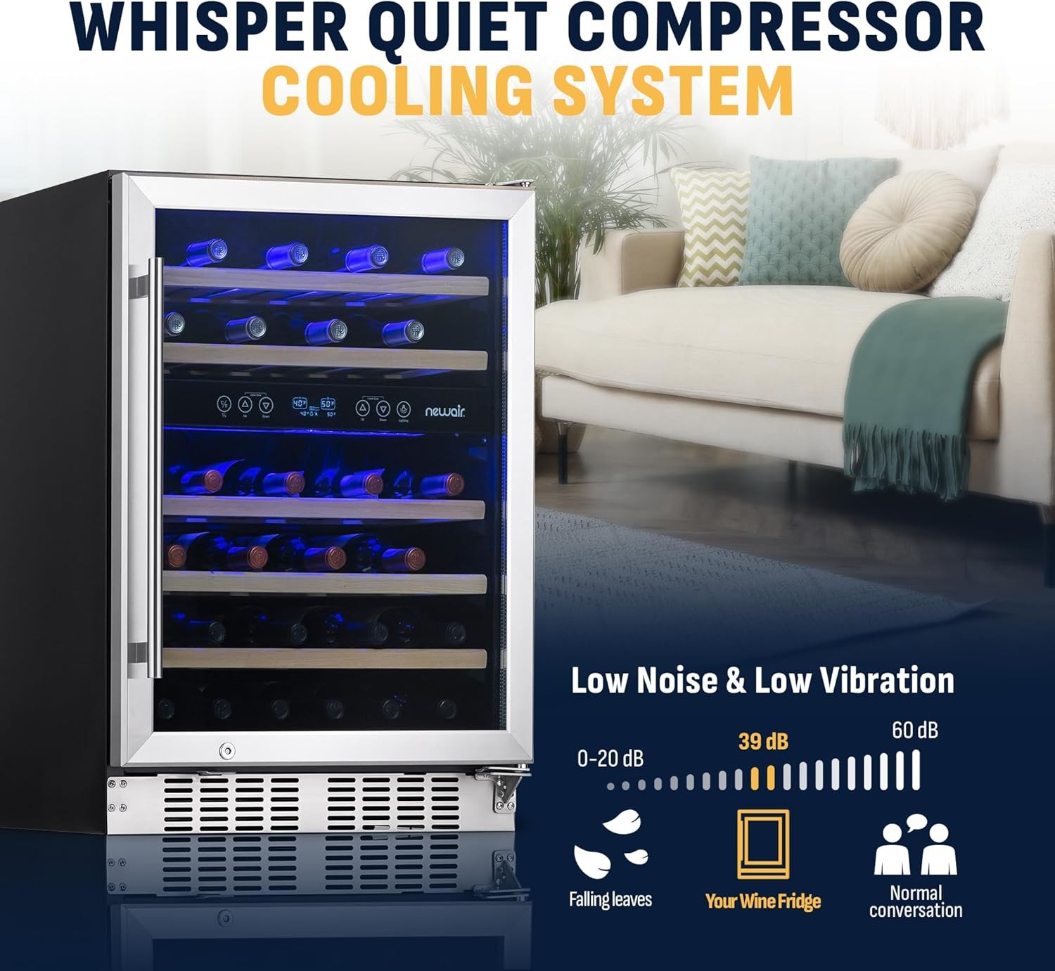 Newair NWC046SS01-RB Dual Zone Fridge with Shelves - Certified Refurbished