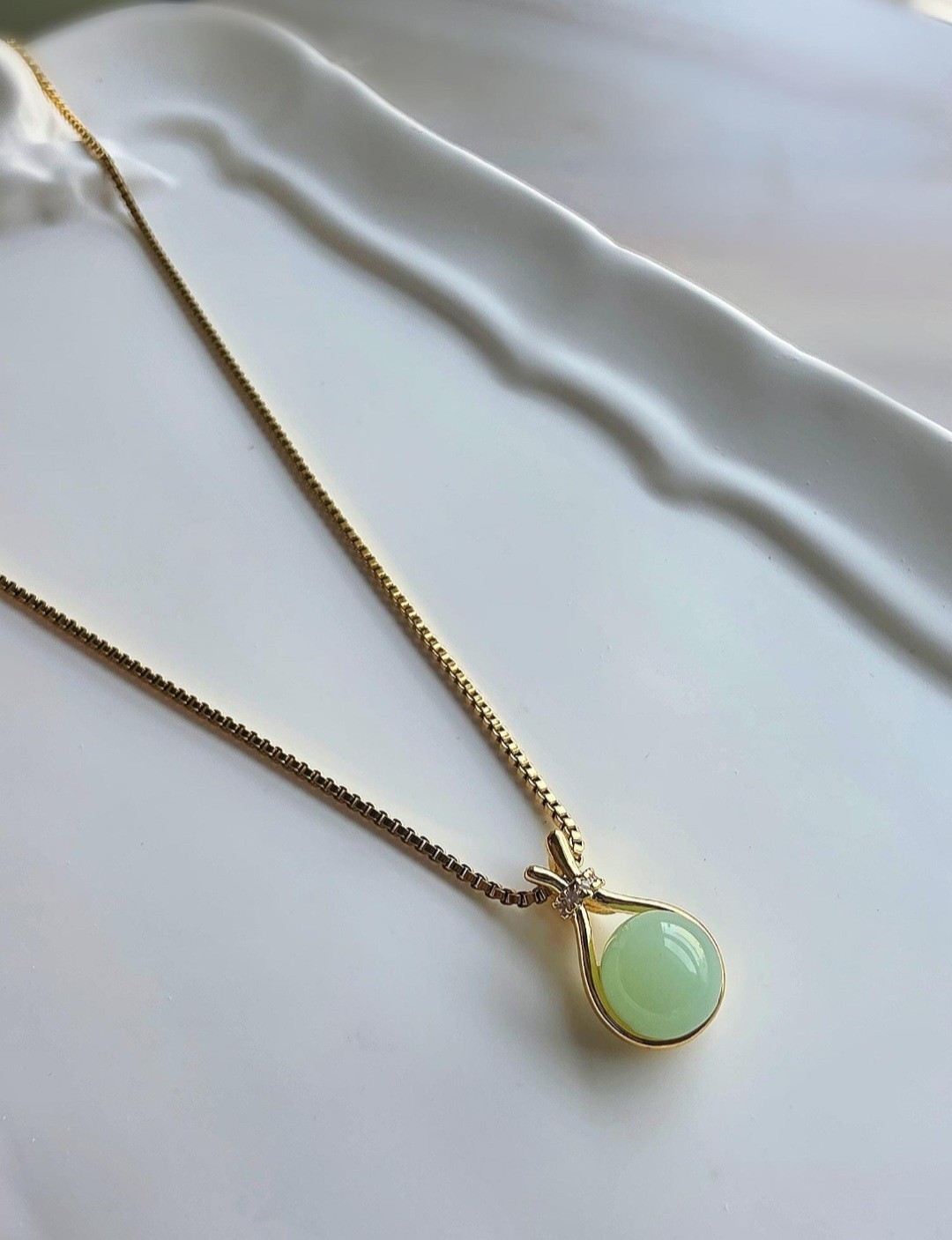14k Jade Gold Necklace Vintage Non Tarnish Jewelry Birthday Gifts For Women