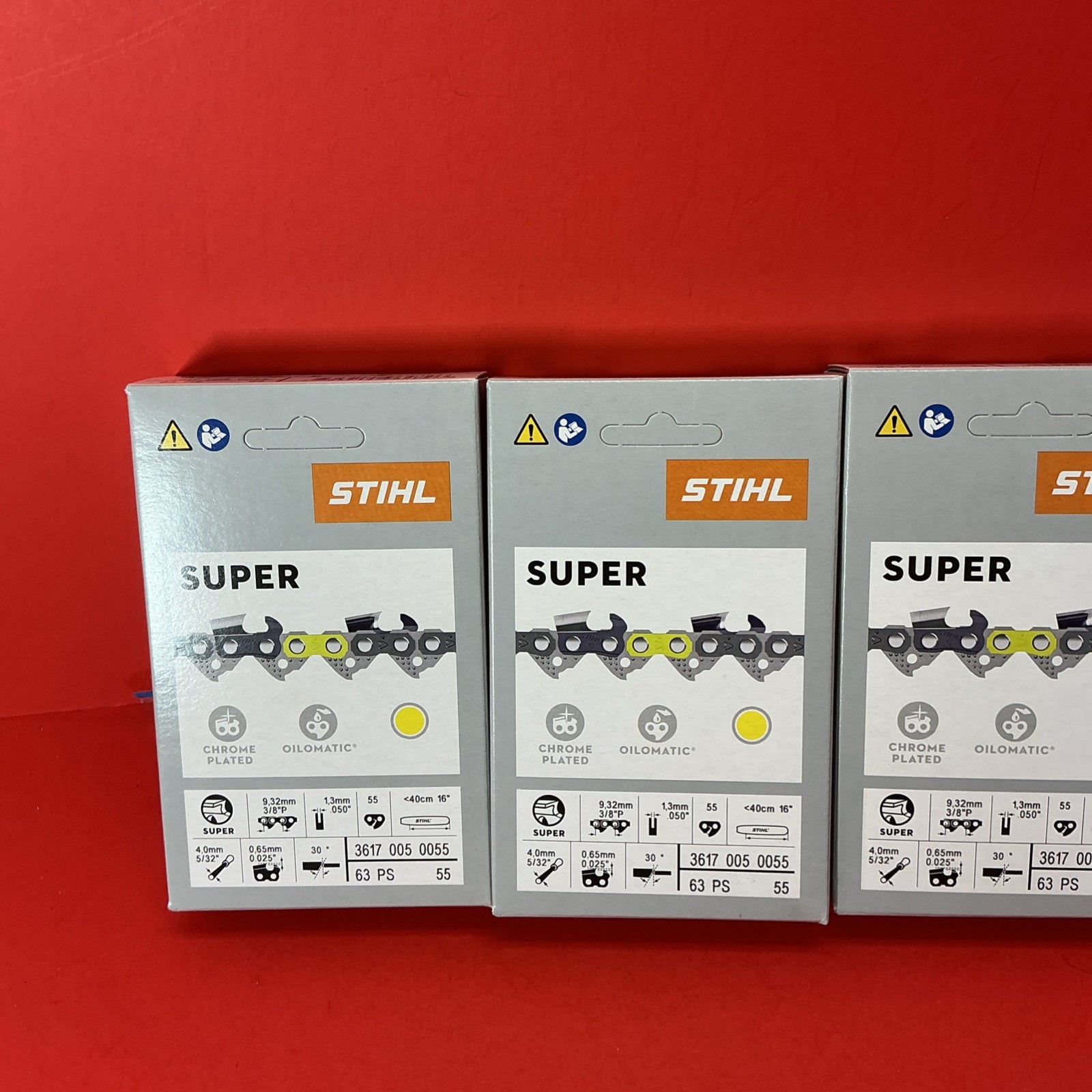 3pcs 63PS 55 STIHL NEW CHAINSAW CHAIN SAW 16 in. 3/8p .50 55 16” (36170050055)