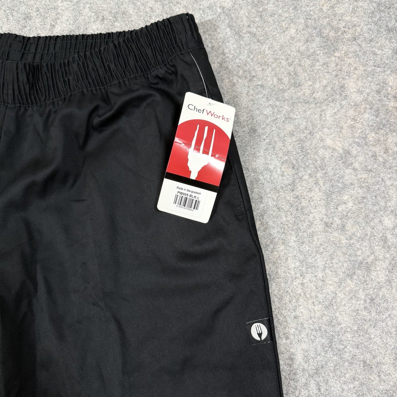 Chef Works Lightweight Slim Pants Men's Size Large (Actual Fits 35x32) Black NWT
