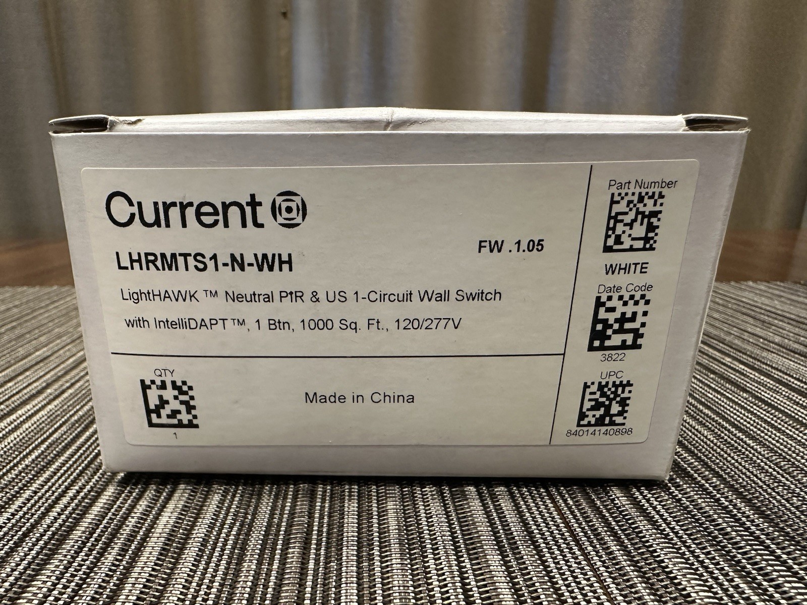 Current LightHAWK 1 Circuit White Wall Switch Sensor LHRMTS1-N-WH