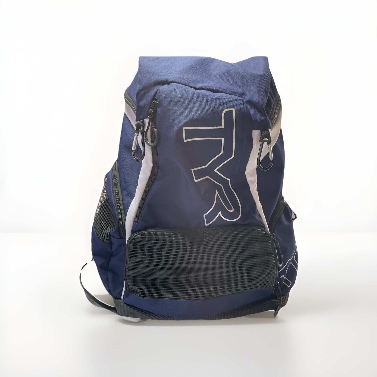 Tyr Alliance 45L White Navy Backpack Gym Pool Bag Wet Dry Ergonomic Design