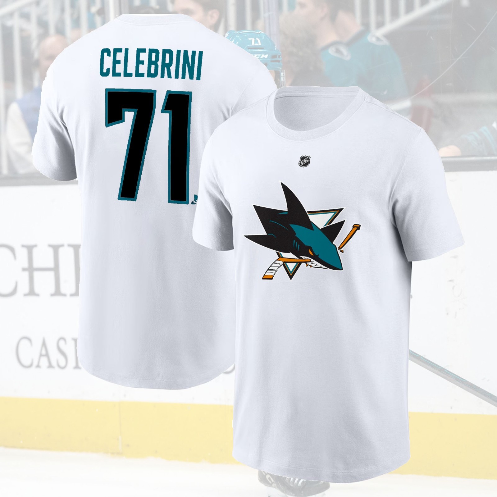 HOT ITEM! Macklin Celebrini #71 San Jose Sharks 2025 Name & Number Fan Gifts