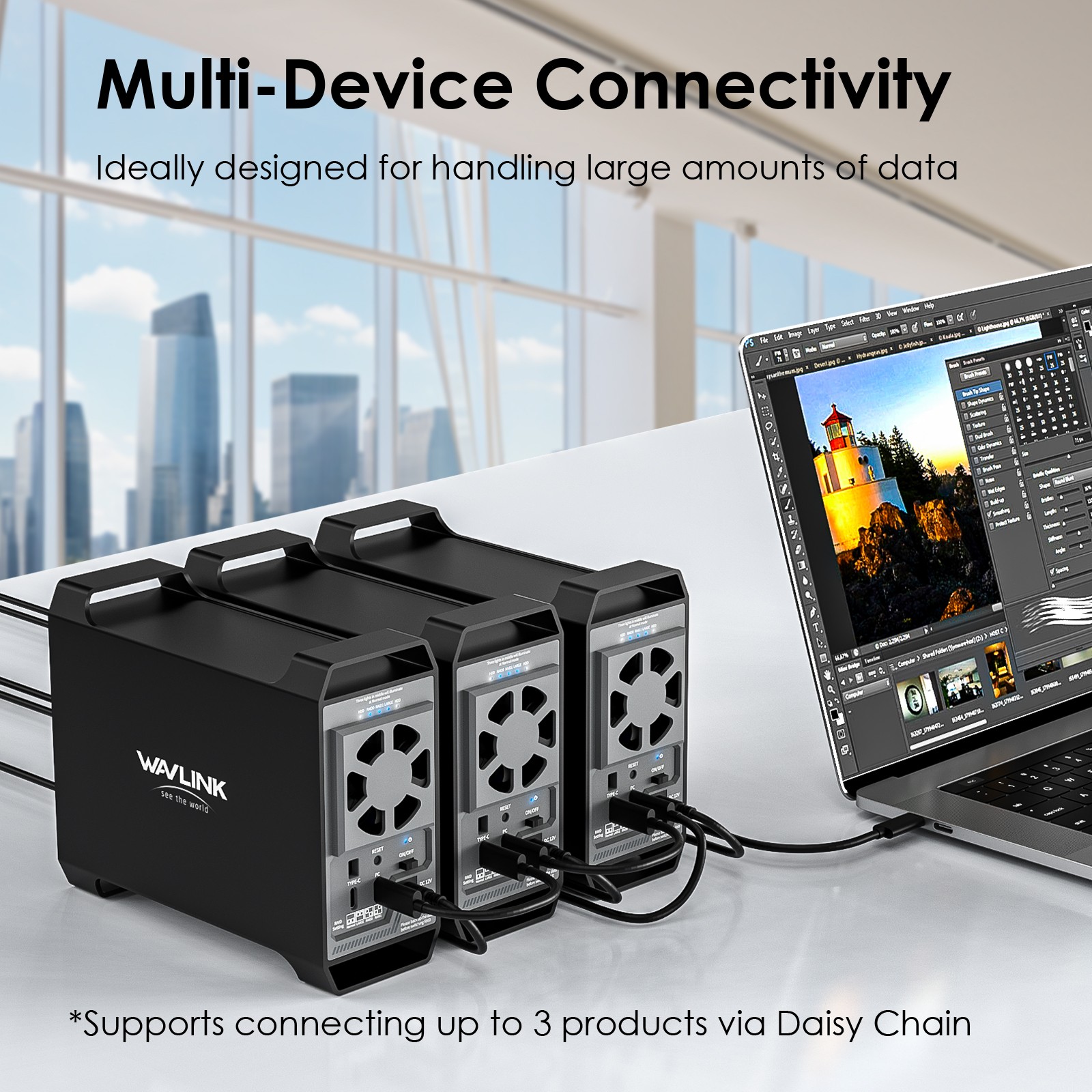 2-Bay/4-Bay Hard Drive Enclosure for 3.5"/2.5'' SATA HDD/SSD 10Gbps USB-C 3.2