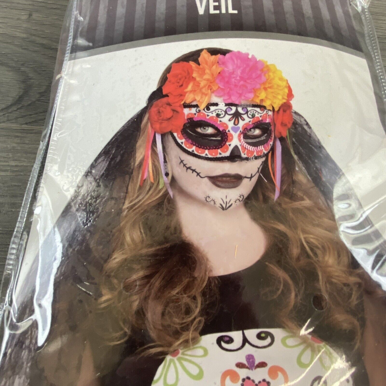 Day Of The Dead Floral Veil Halloween Cosplay Costume Accessory Dress Up