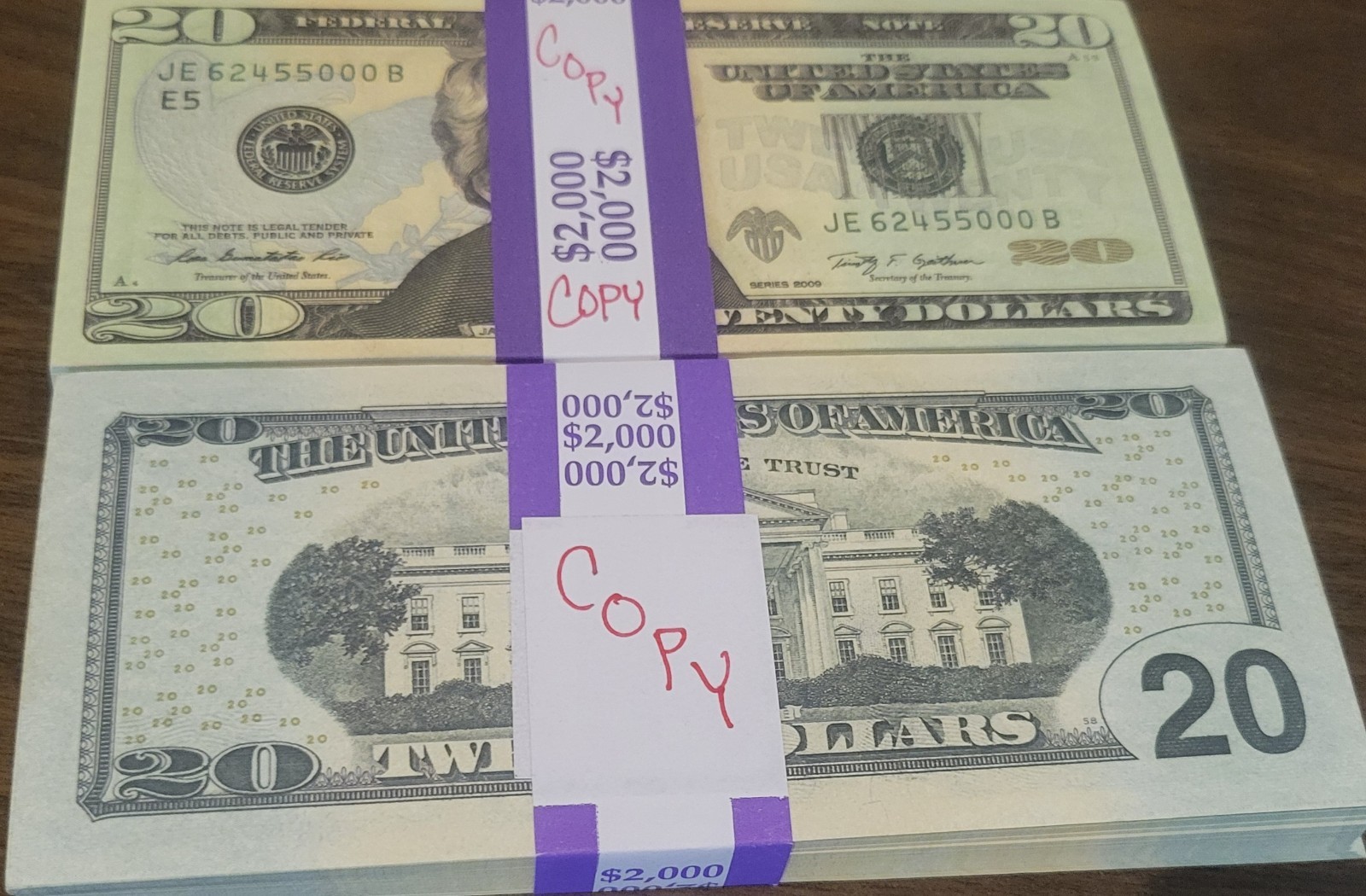 Best Prop NEW/CRISP $20 Bills X 100/ Novelty Purposes Only