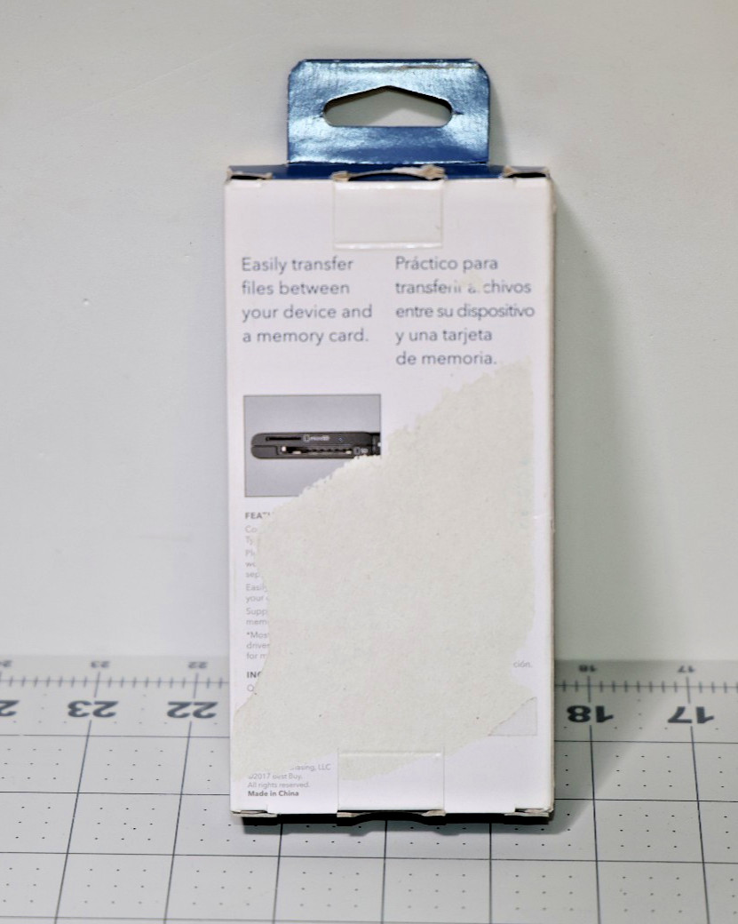 Insignia SD SDHC Memory Card Reader to USBC USB-C Android Apple Microsoft |A23