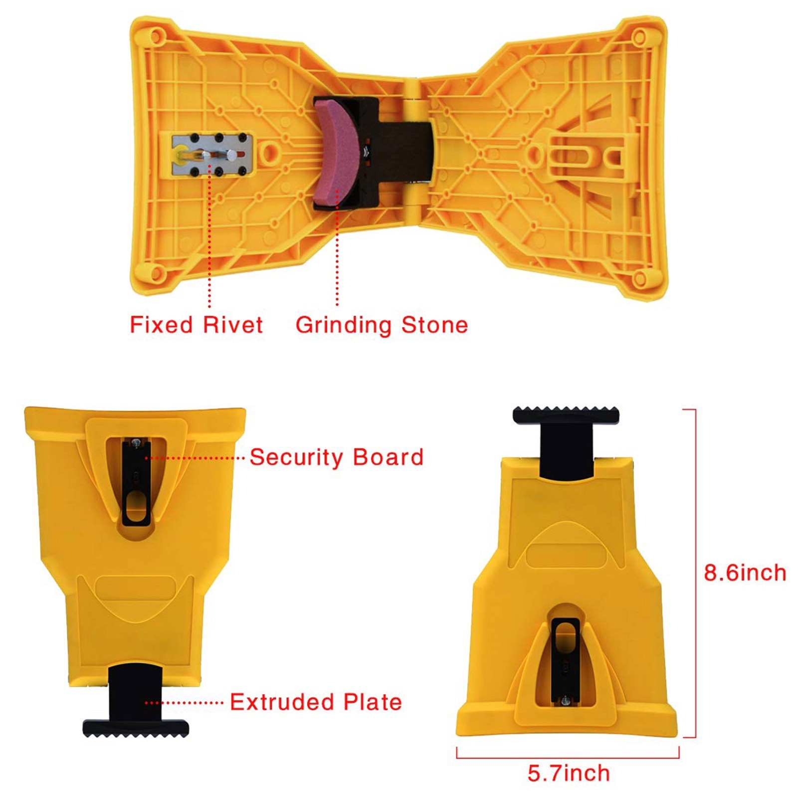 3PC Fast Chainsaw Chain Sharpening Jig Portable Drill Crank Sharpener Tool Sets