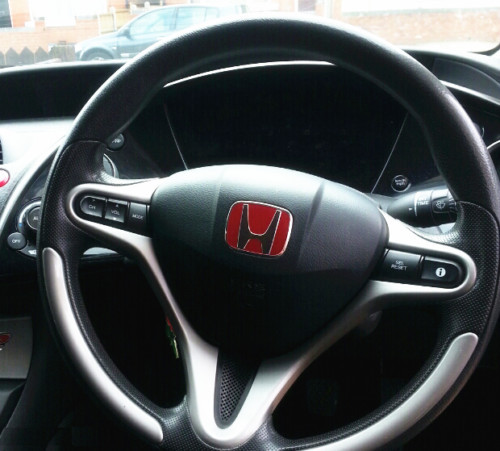 Fit For 11th Honda Civic 2022-2025 3pcs Red Steering Front Rear Badge Emblem USA