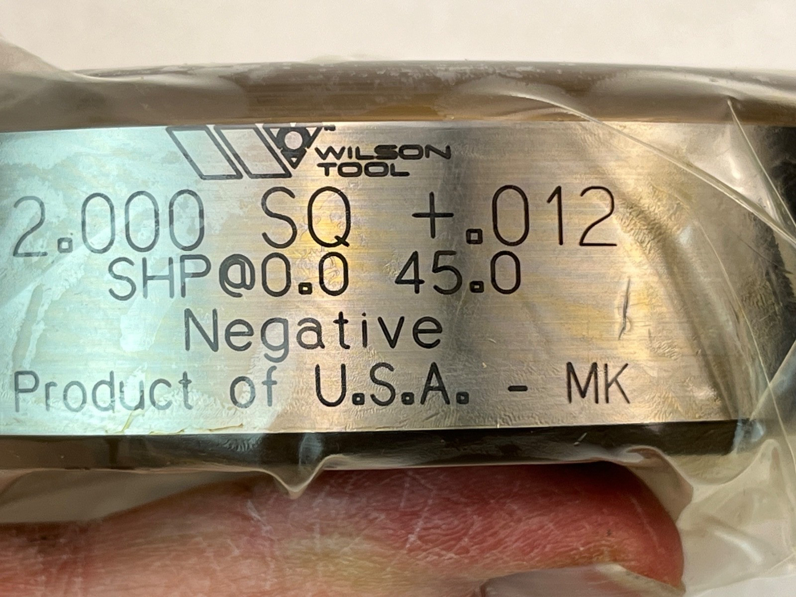 1871 3-1/2 THK NEGATIVE DIE SQ 2000 + 0.012 NEG 0001617615-000310 Product of USA