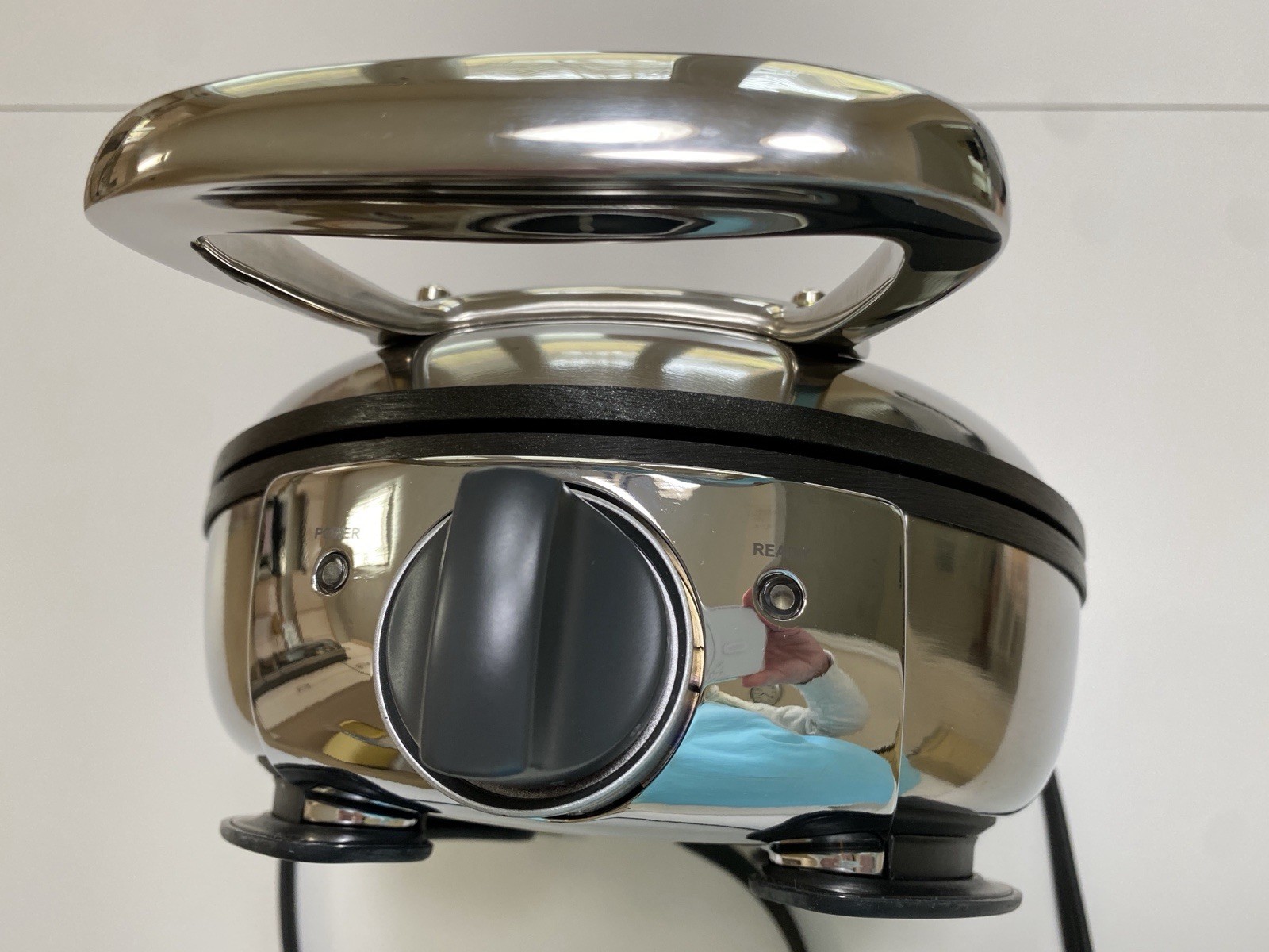 ALL CLAD CLASSIC ROUND STAINLESS STEEL WAFFLE MAKER 6071 TESTED WORKS FINE