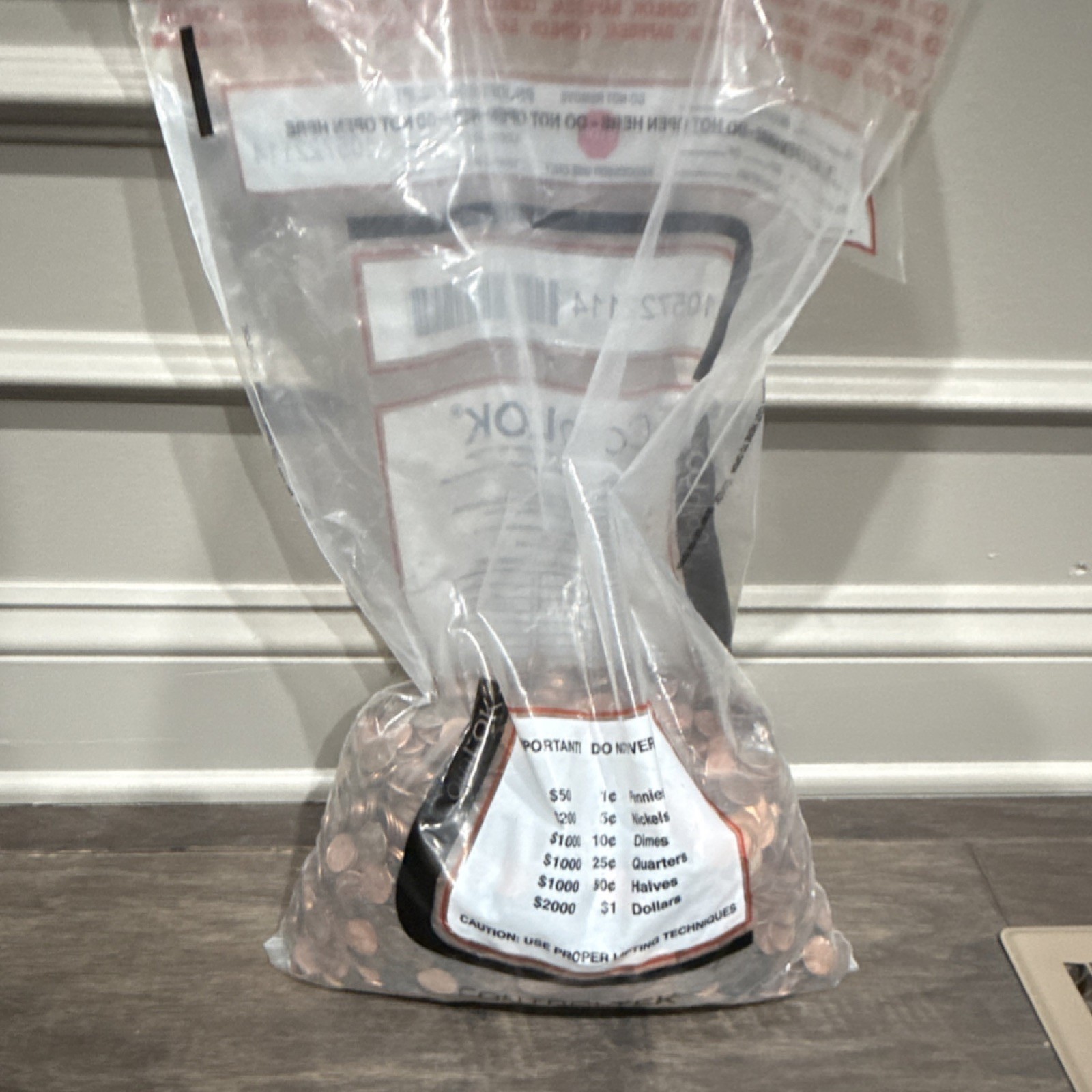 $50 face value UNSEARCHED pennies sealed bank bag