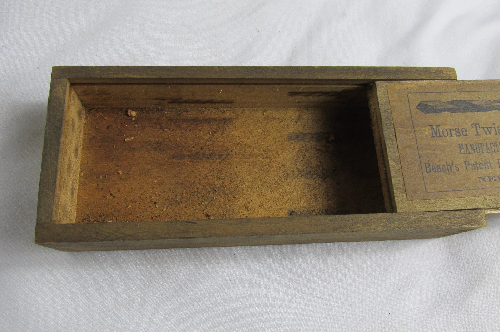 Antique Morse Twist Drill Wood Storage Box With Lid Made In USA