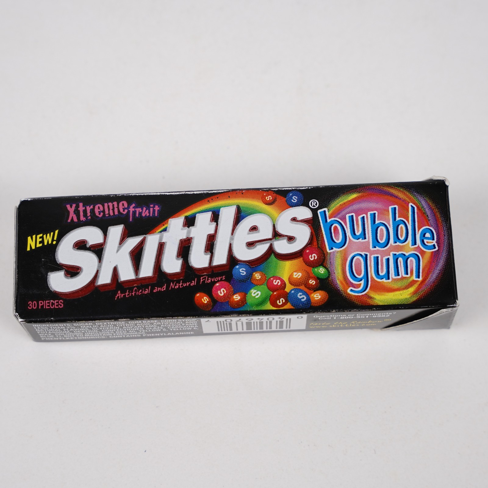 Skittles Xtreme Fruit Bubble Gum Empty Carton Box Vintage Advertising RARE