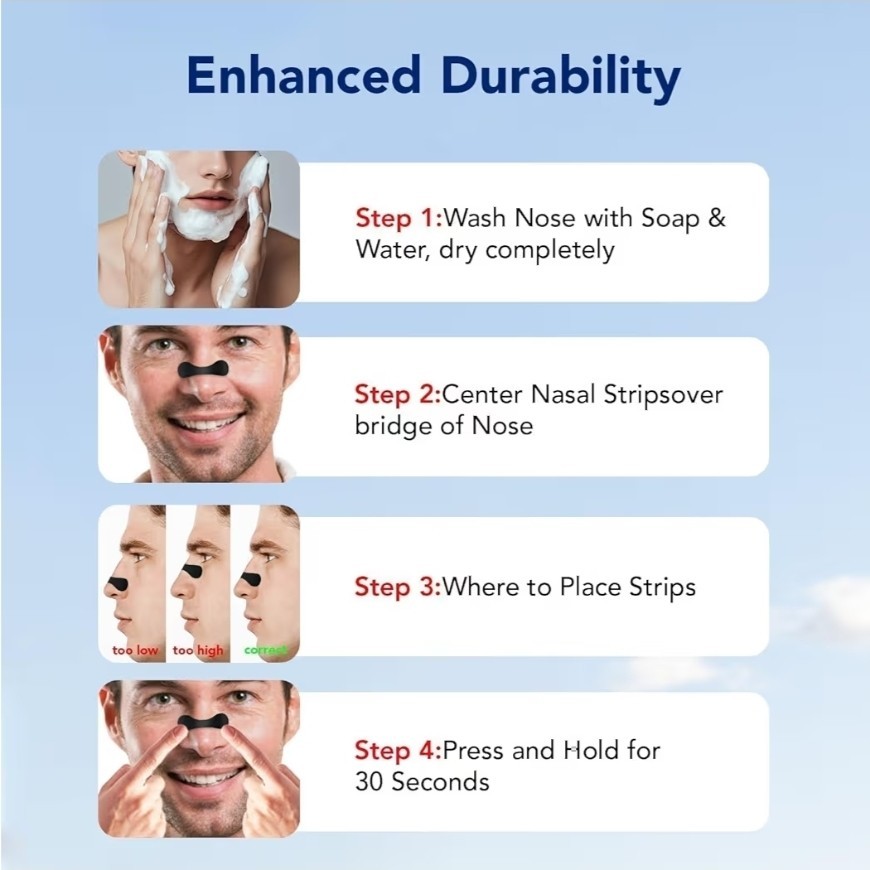 Nasal Strips Adhesive Nose Breathing Strips 30PCS